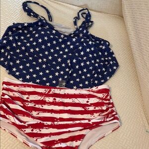 Star and Stripe USA Swimsuit Set